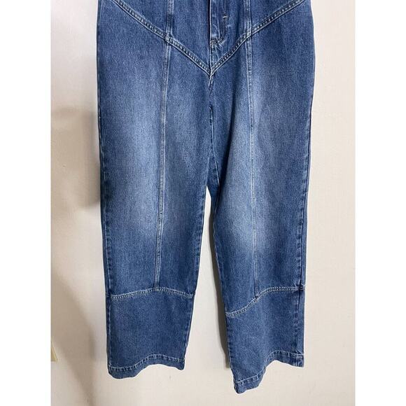 Naked Wardrobe 25 Jeans Wide Leg Seamed Stitched Front Baggy Oversized Denim NEW - Picture 6 of 10